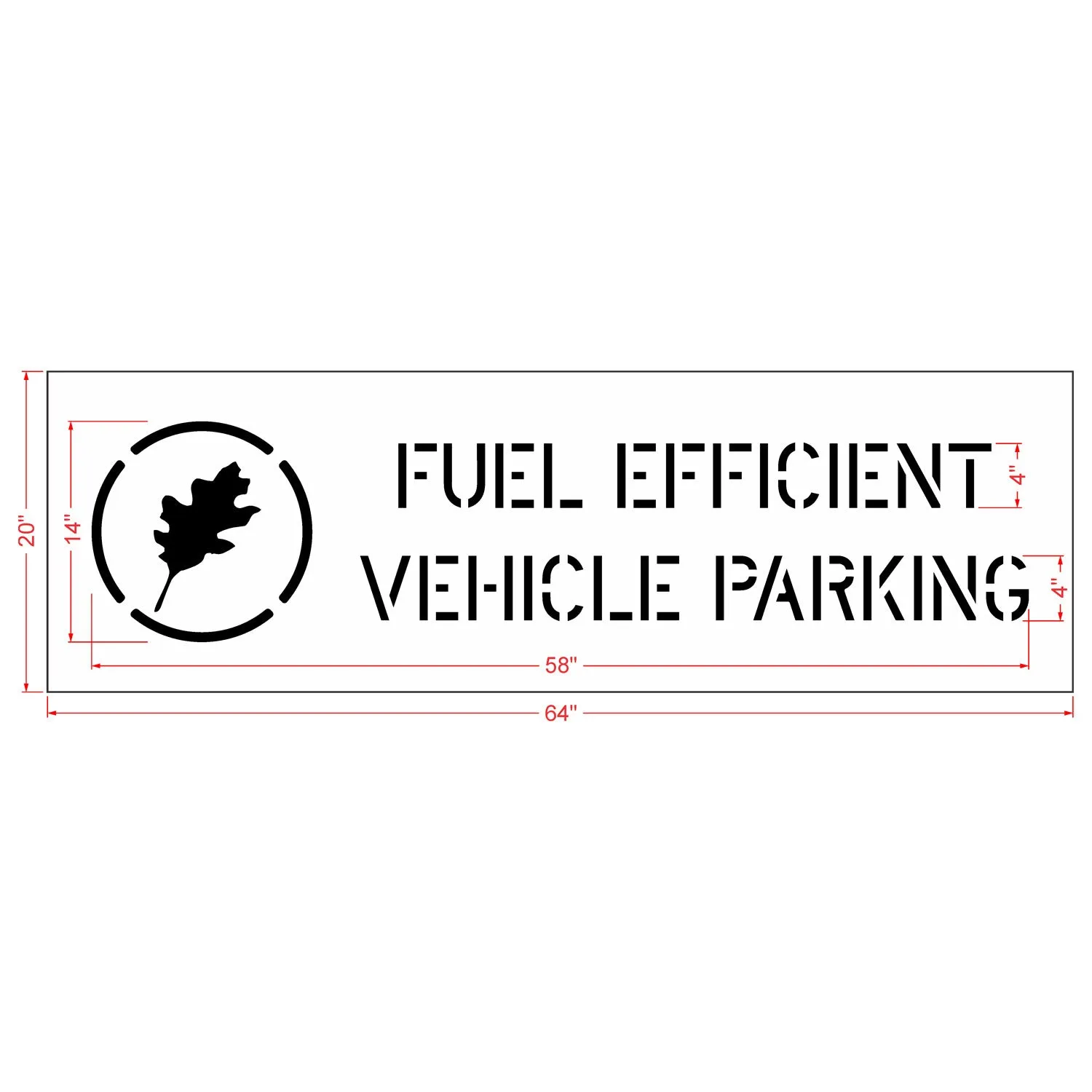 14" FUEL EFFICIENT VEHICLE PARKING Stencil