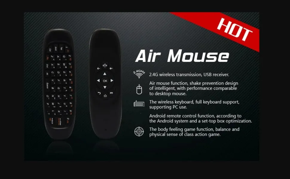 AIR Mouse Smart Remote with Keyboard for Android TV Box, Smart Android TV,Mini PC, Laptop, Projector, PS3/4/5 and Xbox