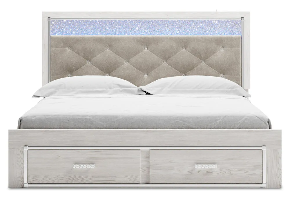 Altyra Gray/White King Storage Bed