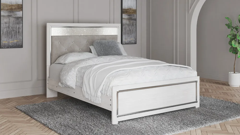 Altyra Gray/White Queen Panel Bed