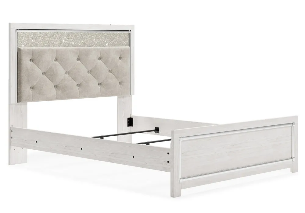 Altyra Gray/White Queen Panel Bed