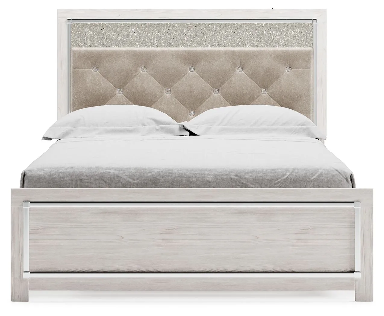 Altyra - White - Queen Panel Bed With Roll Slats