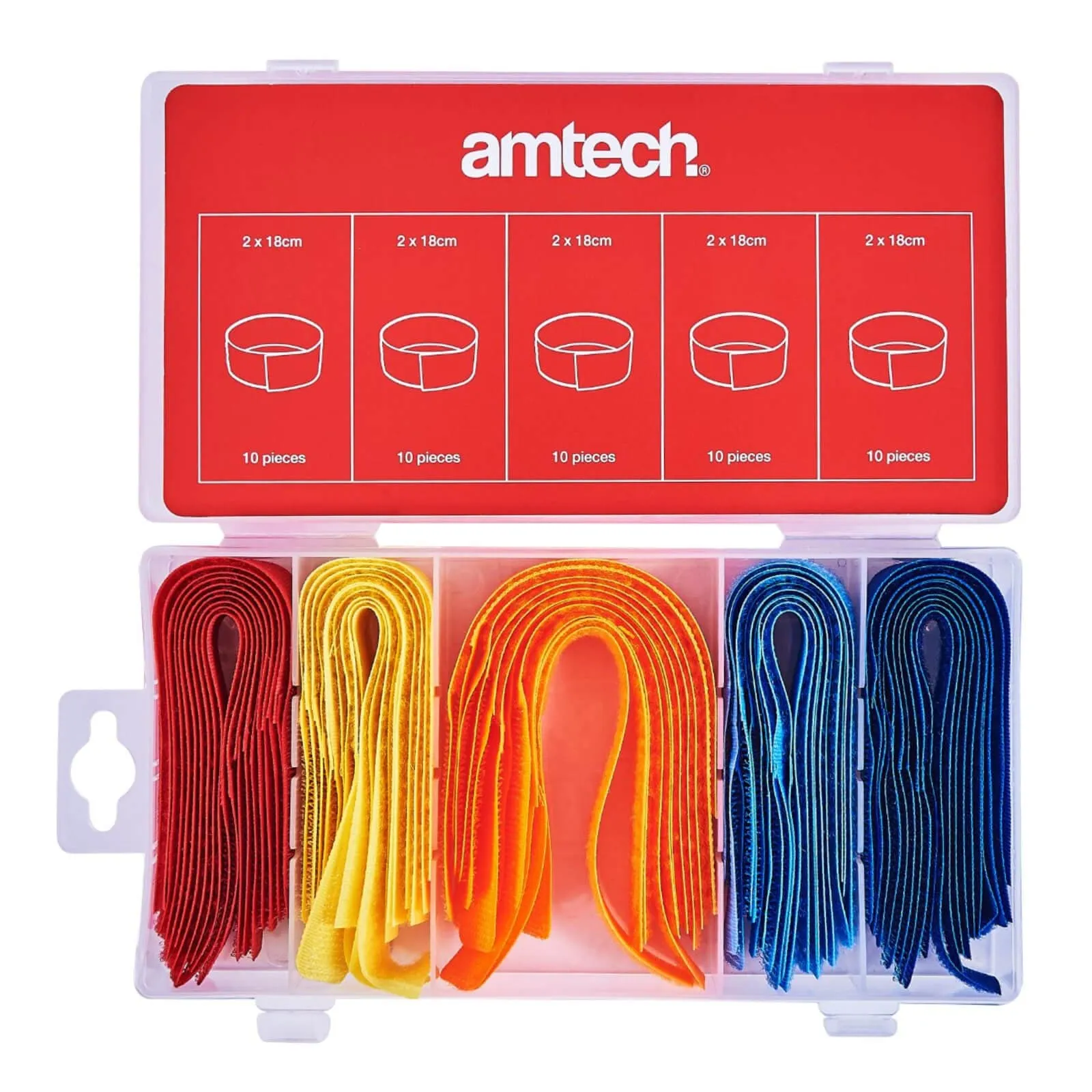 Amtech 50 Piece Cable Tidy Assortment