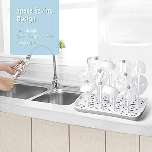 Baby Bottle Dryer Rack with Removable Water Tray