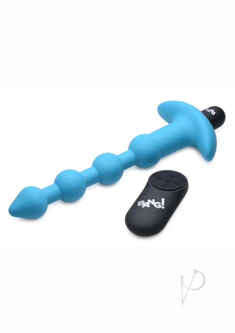 Bang Vibe Anal Beads W/remote Blue