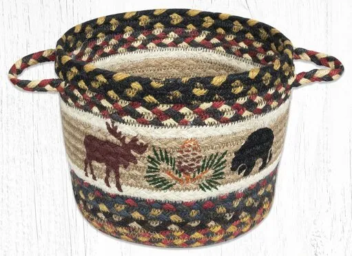 Bear/Moose Braided Jute Utility Basket