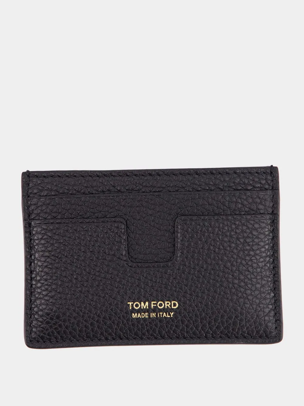 Black Grain Leather Card Holder