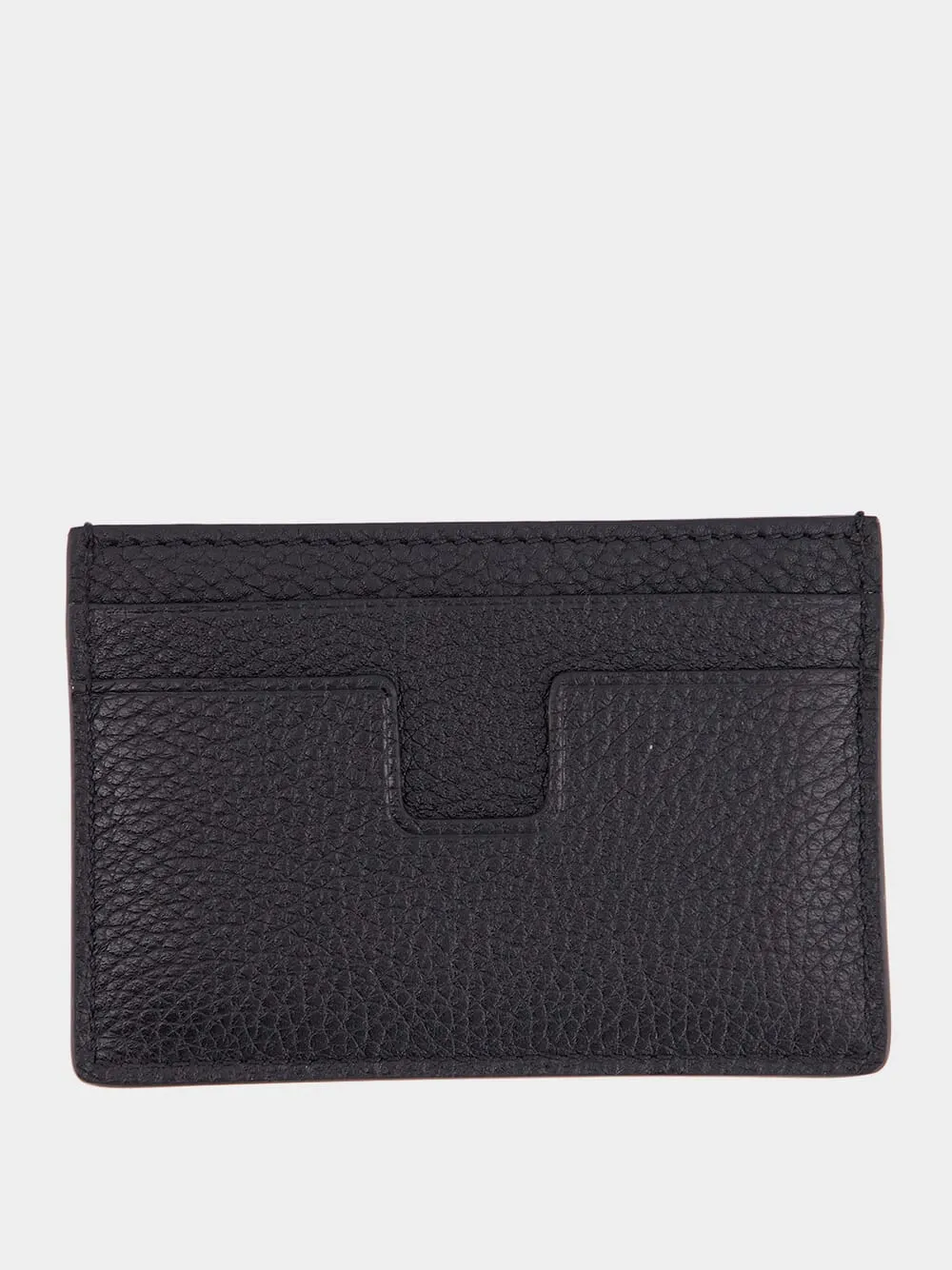 Black Grain Leather Card Holder