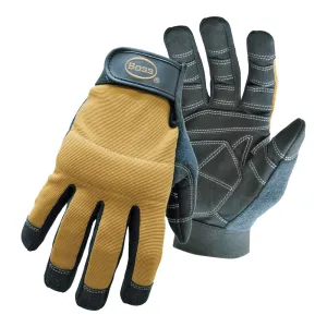 BOSS 5206L Multi-Purpose, Utility Mechanic's Gloves, L, Sweat Wipe Thumb, Hook-and-Loop Cuff