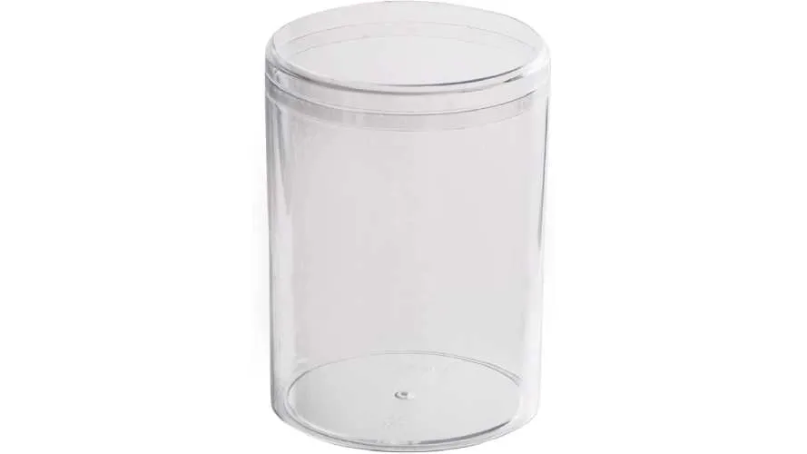 Clear Acrylic Boxes Round 2.25"x3.5" 24 Pack