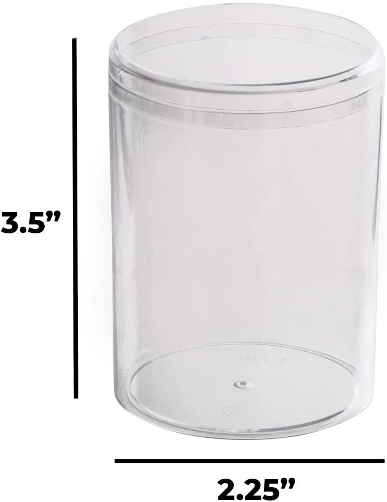 Clear Acrylic Boxes Round 2.25"x3.5" 24 Pack