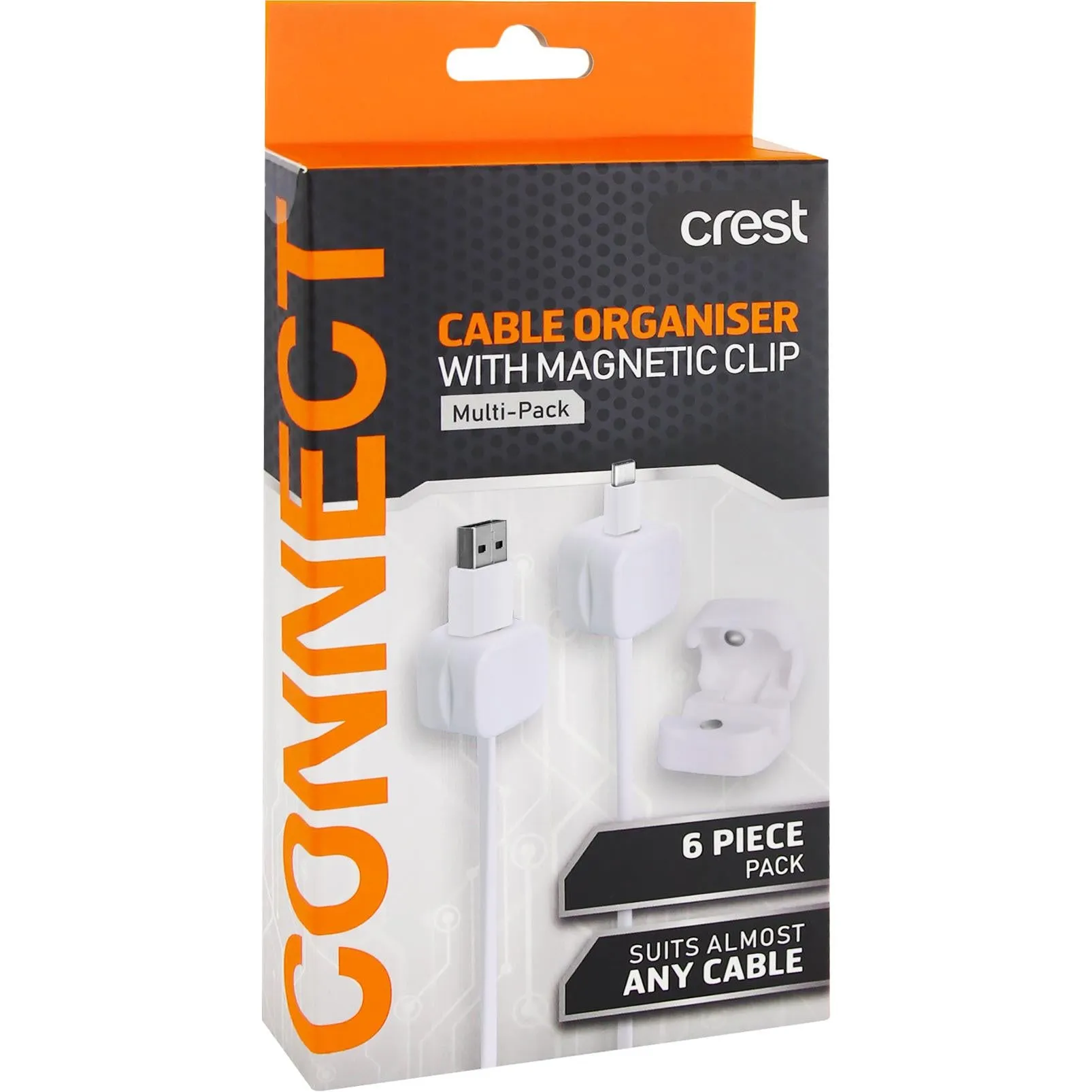 Crest Magnetic Cable Holders 6 Pack (White)