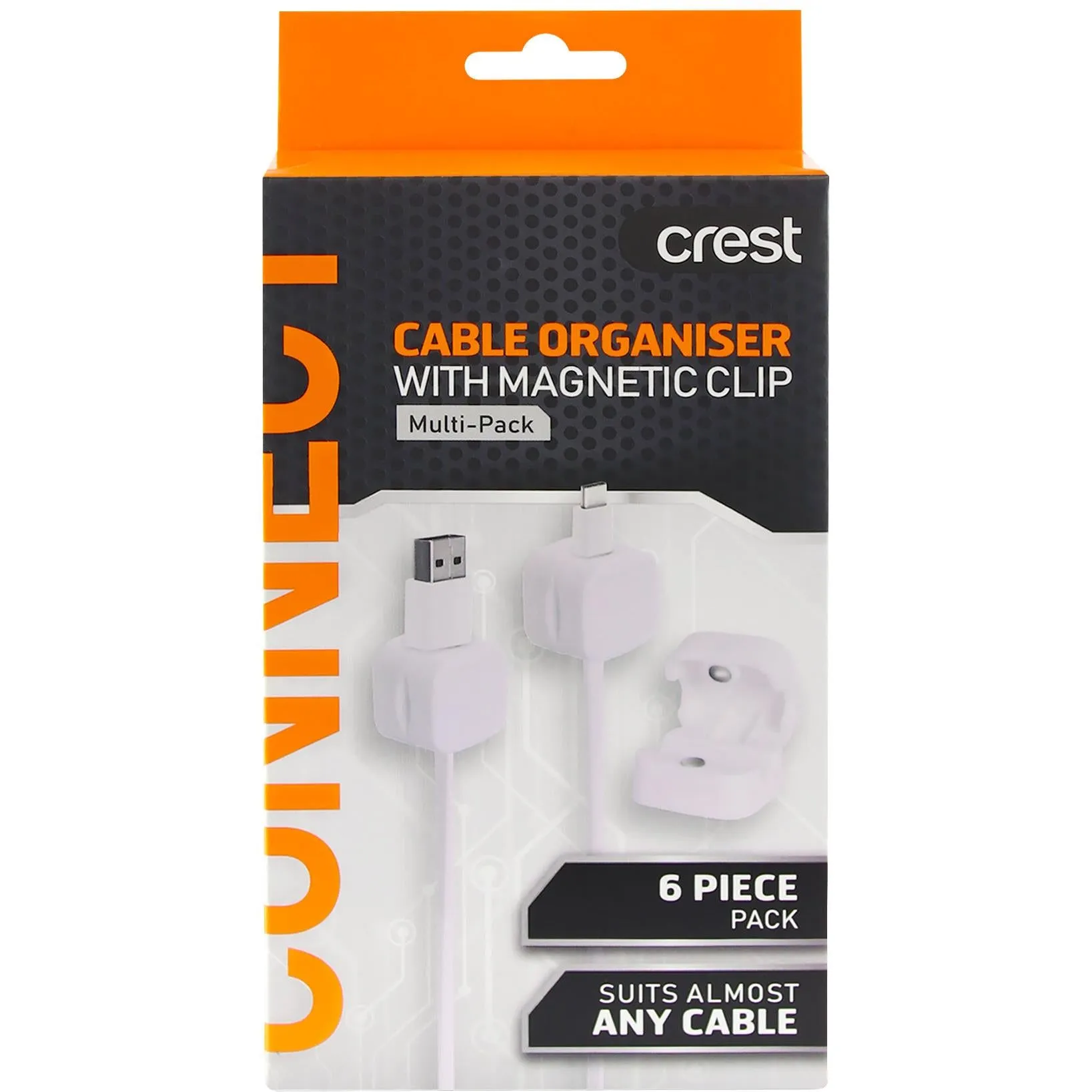 Crest Magnetic Cable Holders 6 Pack (White)