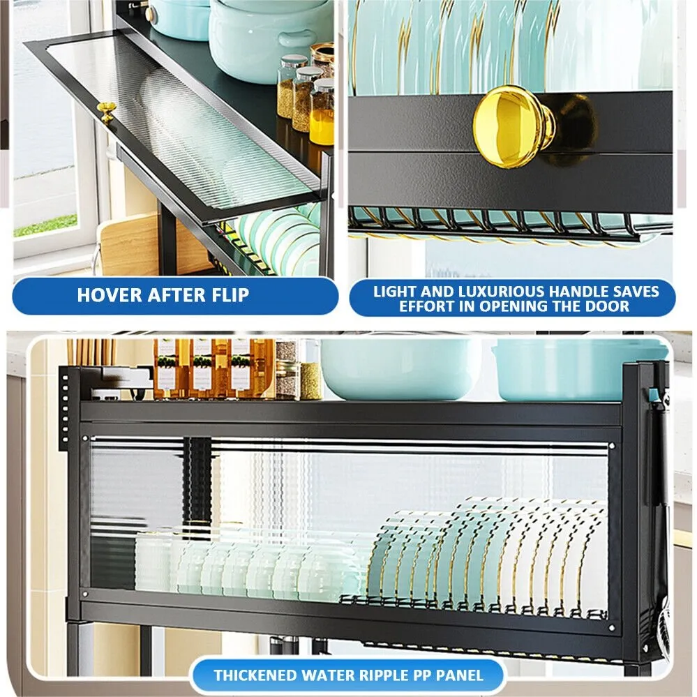 Dish Drying Rack Holder Drain caddy Kitchen Drainer Storage Over Sink Organiser Enclosed Storage