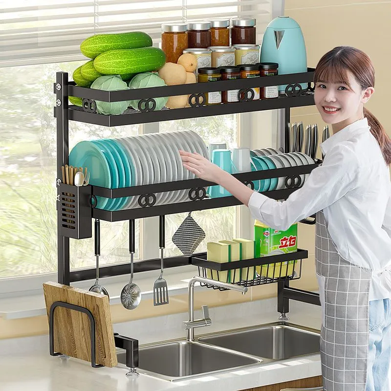 Dish Drying Rack Holder Drain caddy Kitchen Drainer Storage Over Sink Organiser