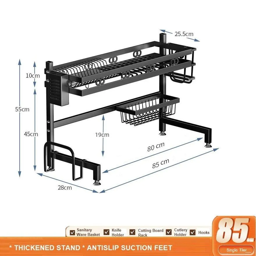 Dish Drying Rack Holder Drain caddy Kitchen Drainer Storage Over Sink Organiser