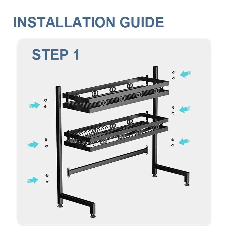 Dish Drying Rack Holder Drain caddy Kitchen Drainer Storage Over Sink Organiser