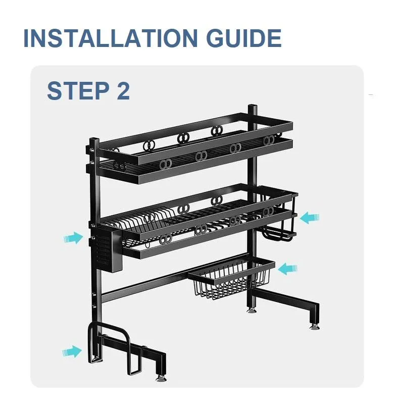 Dish Drying Rack Holder Drain caddy Kitchen Drainer Storage Over Sink Organiser