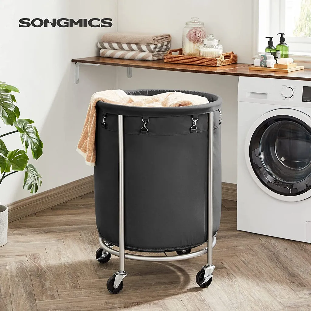 Durable Large-Capacity Laundry Cart with Wheels Steel Frame 23.6” x 31.9” by SONGMICS