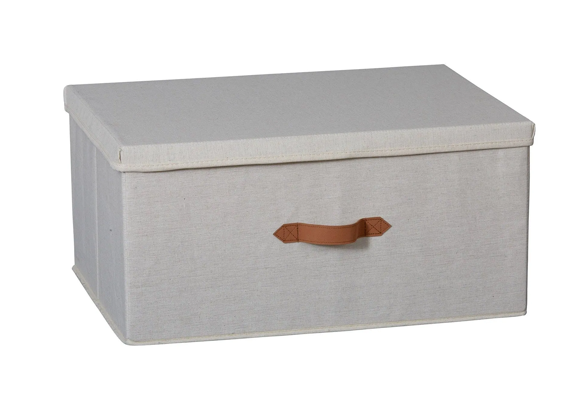 Fabric Storage Box With Lid - Cream