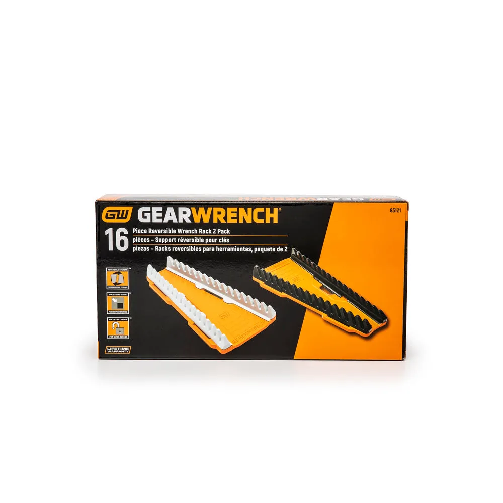 GearWrench 83121 2-Piece 16 Slot Reversible Wrench Rack