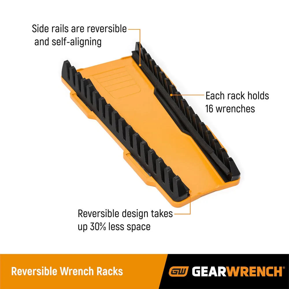 GearWrench 83121 2-Piece 16 Slot Reversible Wrench Rack