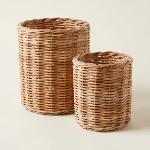 Hand-Woven Wicker Basket