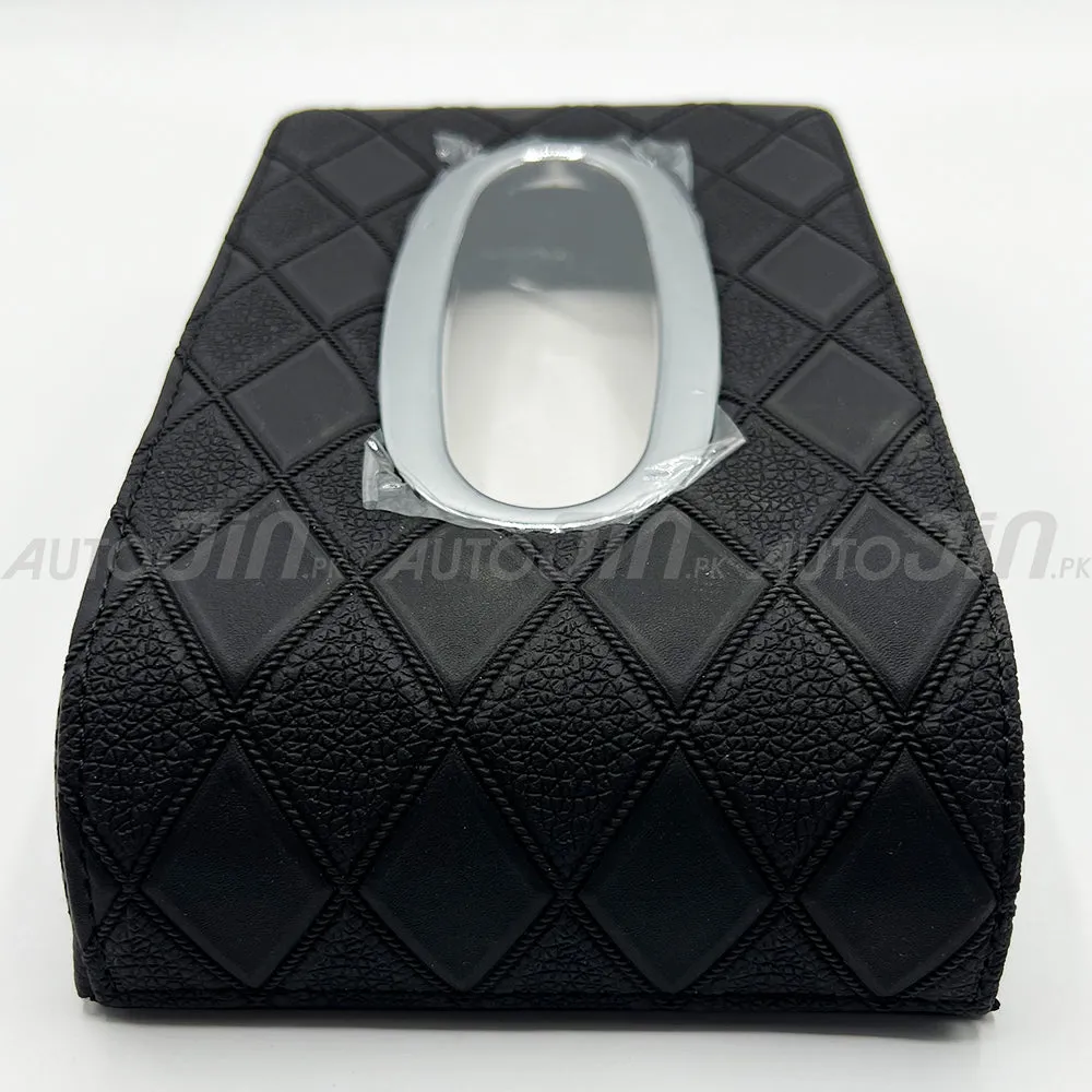 Hyundai Logo 7D PU Leather Tissue Box - Black