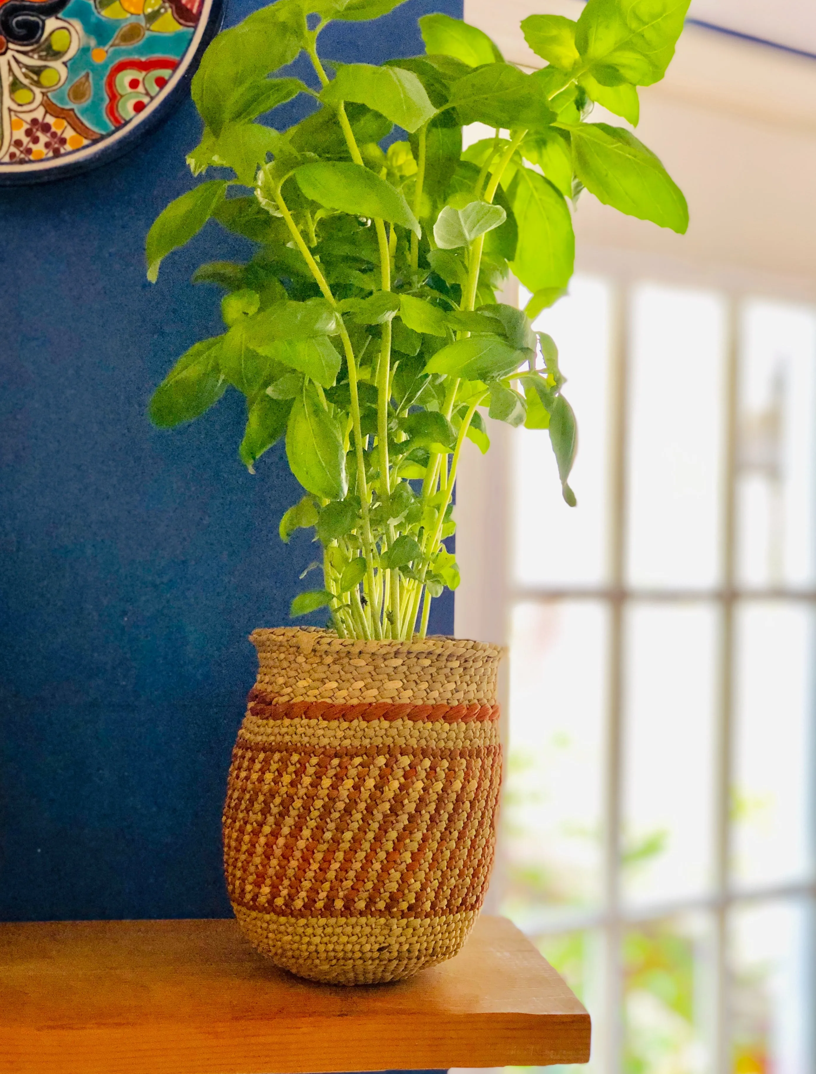 Iringa Baskets - Auburn Stripe  | Woven Milulu Grass - Africa