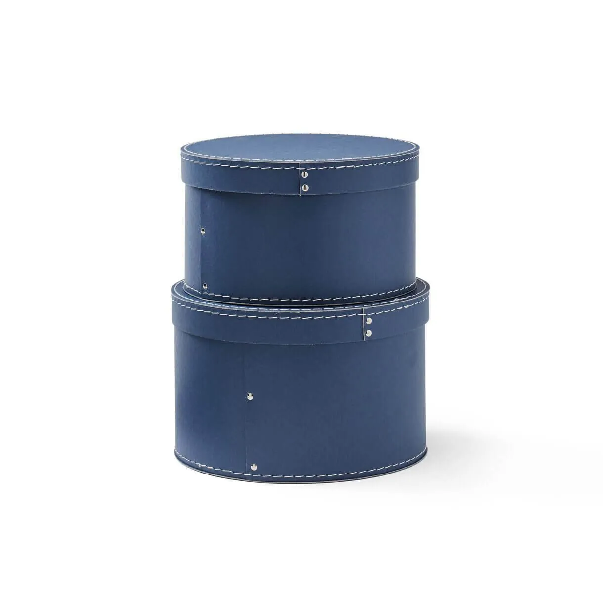 Kids Concept Round Storage Box in Blue (set of two)