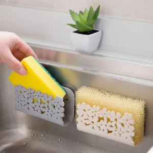 Kitchen Bathroom Drying Rack Toilet Sink Suction Sponges Holder Rack Suction Cup Dish Cloths Holder Scrubbers Soap Storage