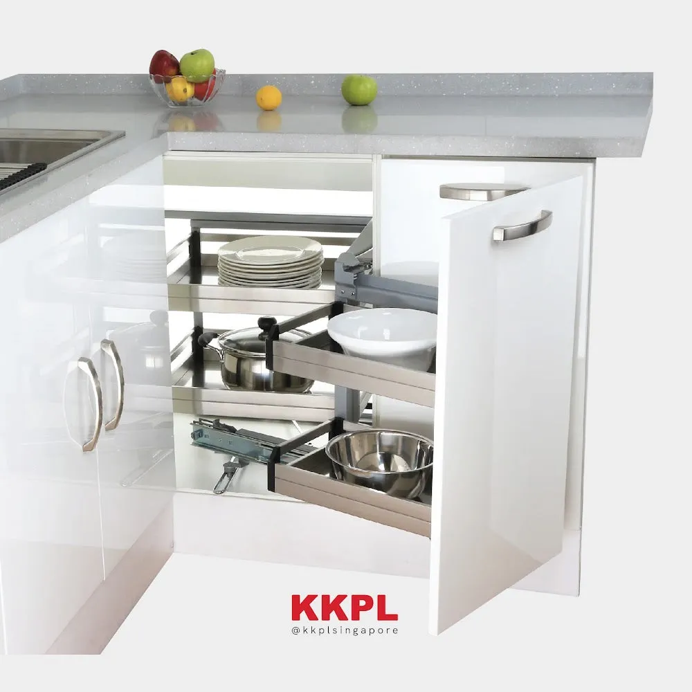 KKPL Kitchen Cabinet Space Saving Premier Stainless Steel Magic Corner