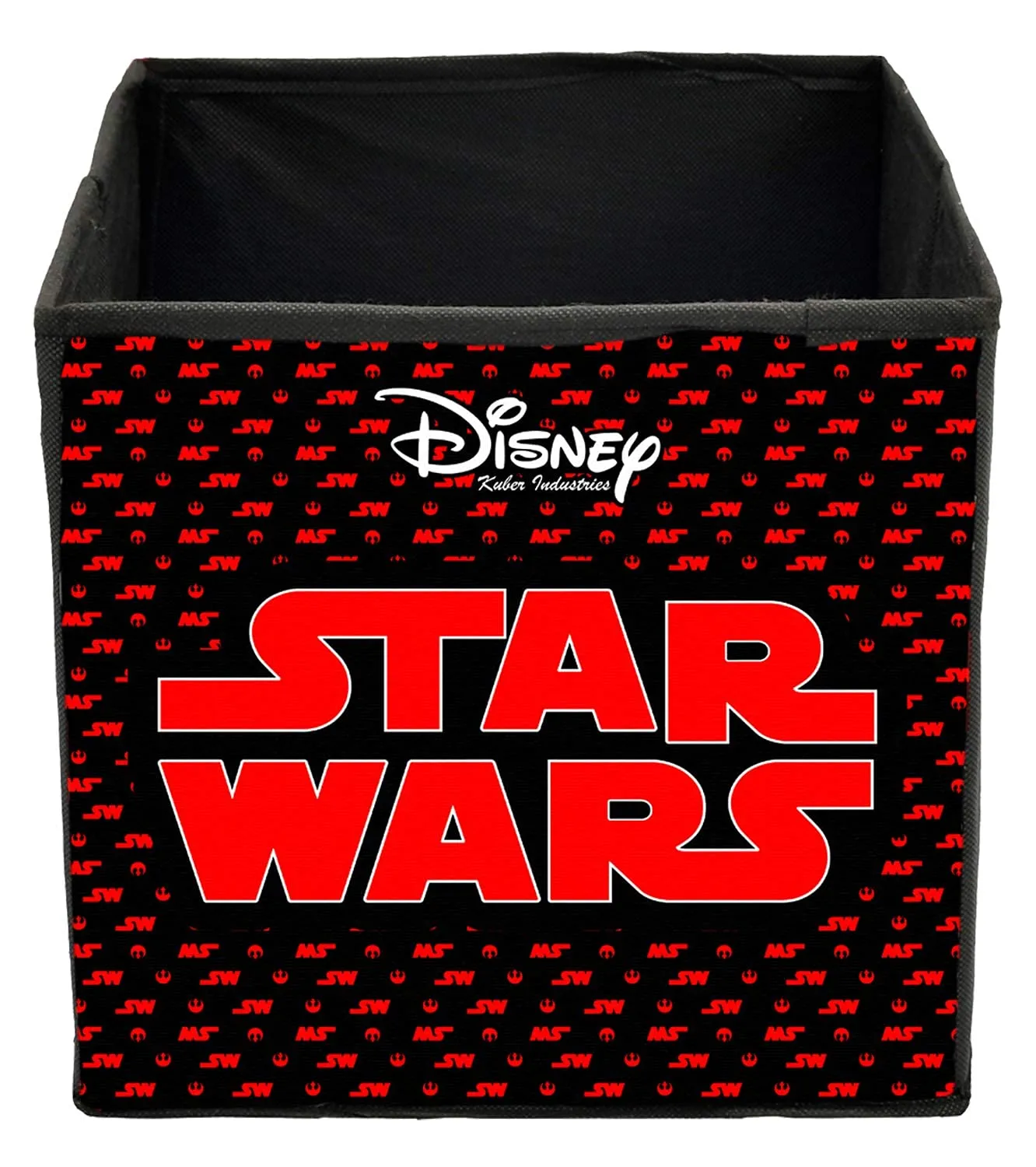 Kuber Industries Disney Star War Printed Non-Woven Foldable Storage Bin/Cube/Organizer For Toys, Clothes And Books With Handles- Pack of 2 (Black) -HS43KUBMART26292