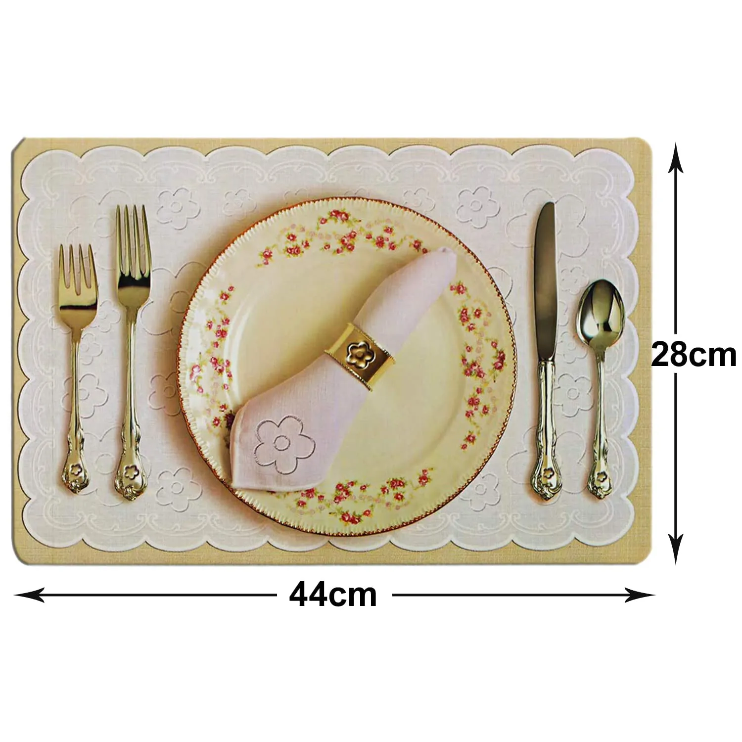 Kuber Industries PVC 6 Pieces Dining Table Placemats with 6 Pieces Tea Coaster (Multi) -CTKTC7036