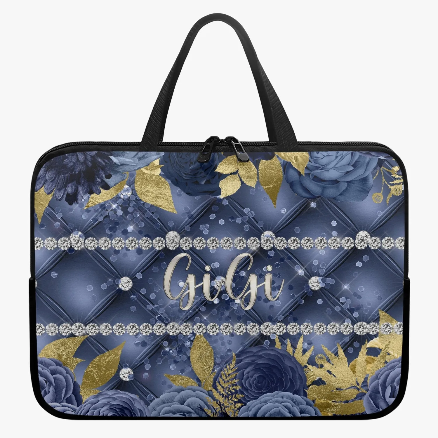 Laptop Sleeve with handles - Navy Floral - GiGi