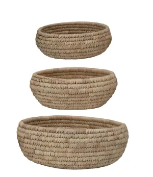 Large Round Grass & Date Leaf Basket