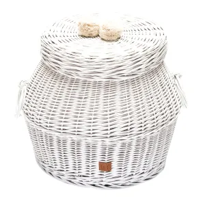 Large Wicker Hamper - White