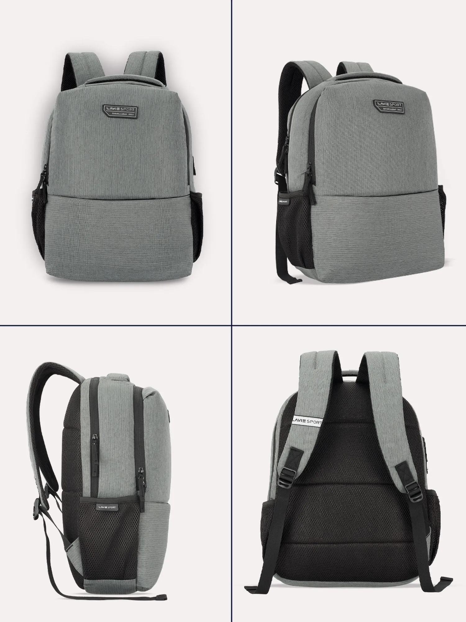 Lavie Sport Pex 21L Laptop Backpack For Men & Women Grey