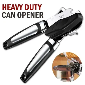 Manual Handheld Can Opener With Cutting Wheel Blade Lid Cap Opener