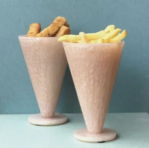 MDF Cone Snack Holder (Cream)- Set of 2