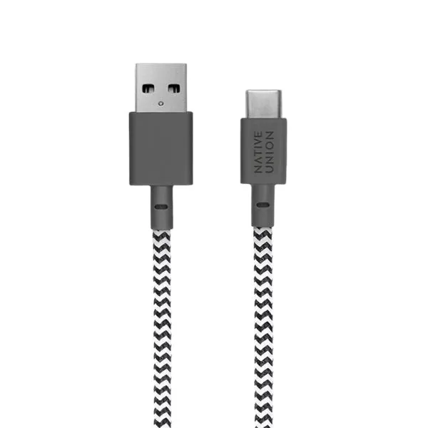 Native Union- Belt Cable  XL USB-C to USB-A - Zebra