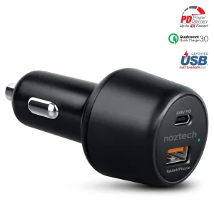 Naztech SpeedMax65 PD65W   QC3 Car Charger Black