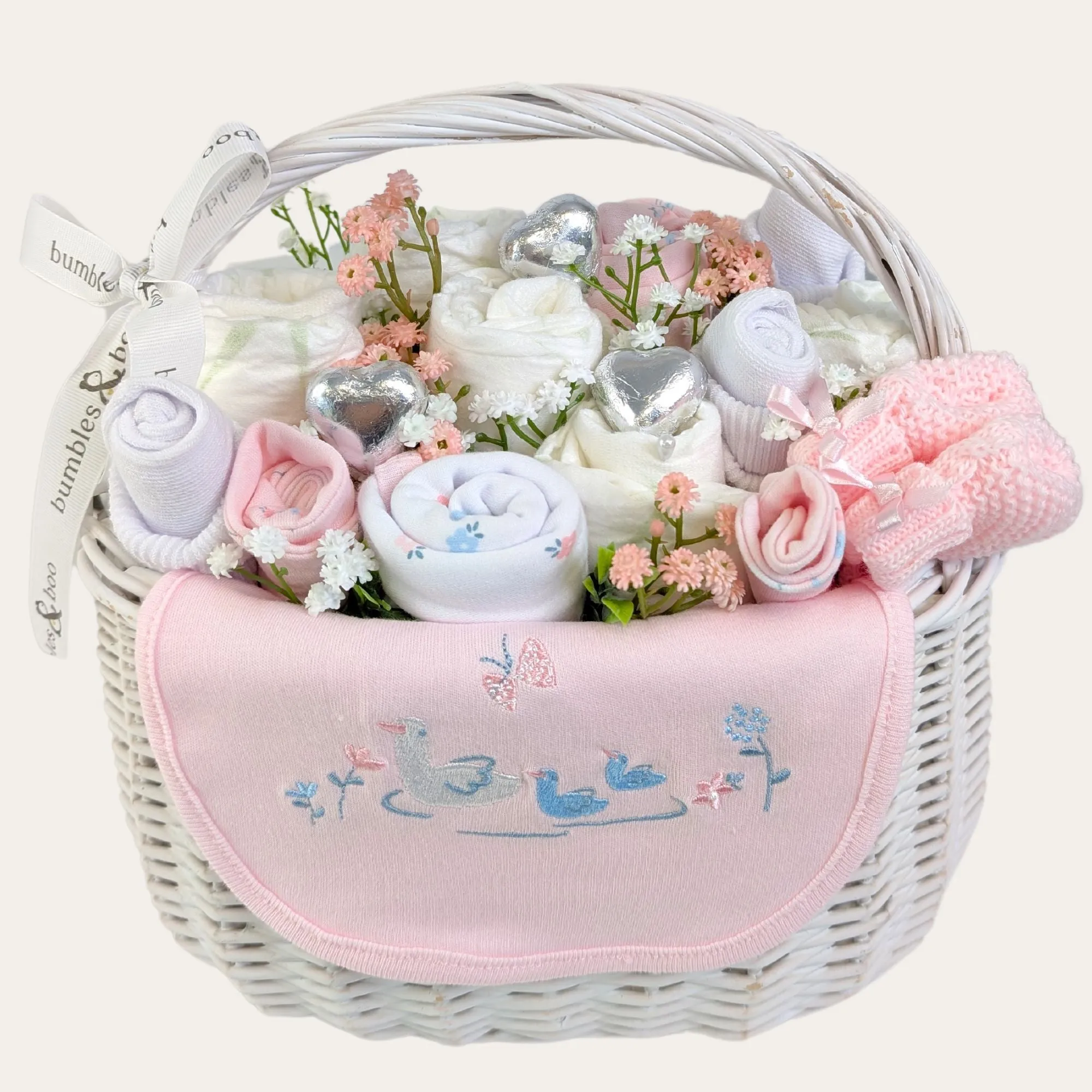 New Mum & Baby Girl Gifts Basket Blossoming Little Beauty