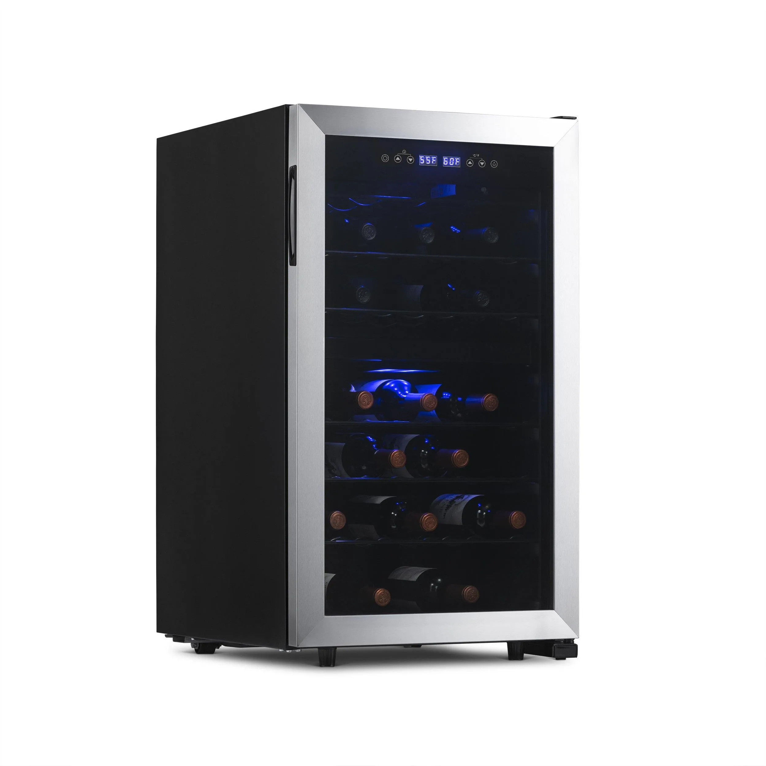 Newair® 43-Bottle 18.9" Stainless Steel Freestanding Dual Zone Wine Fridge