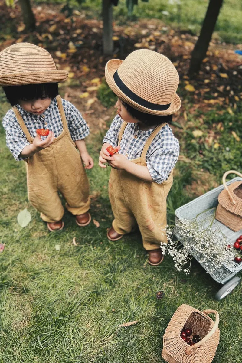 Olli Ella Rattan Wonder Wagon - Vintage Blue