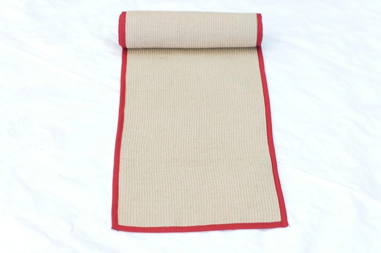 OnlyMat Eco-Friendly Jute Table Mat With Red Cotton Border