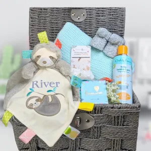 Personalised Baby Boy Gifts Hamper Sleepy Sloth