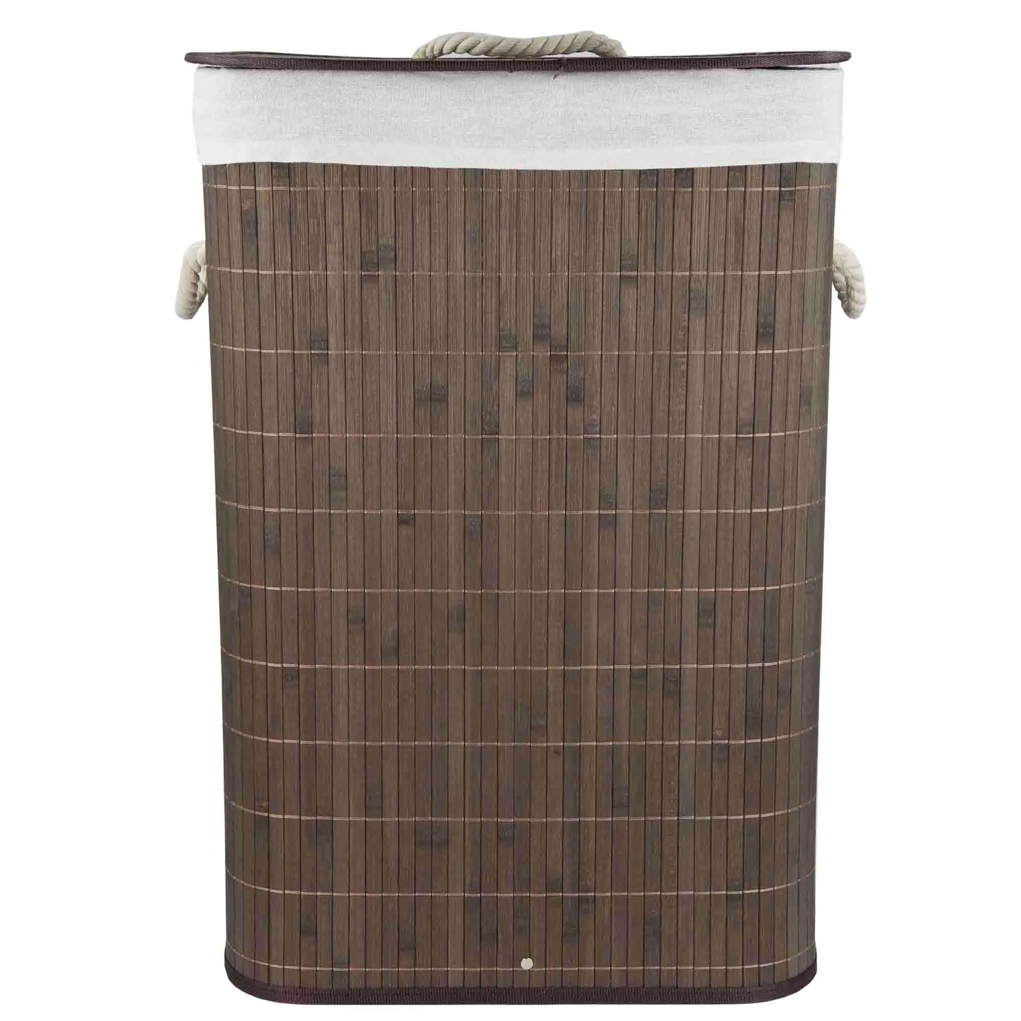 Rectangular Bamboo Hamper, Brown