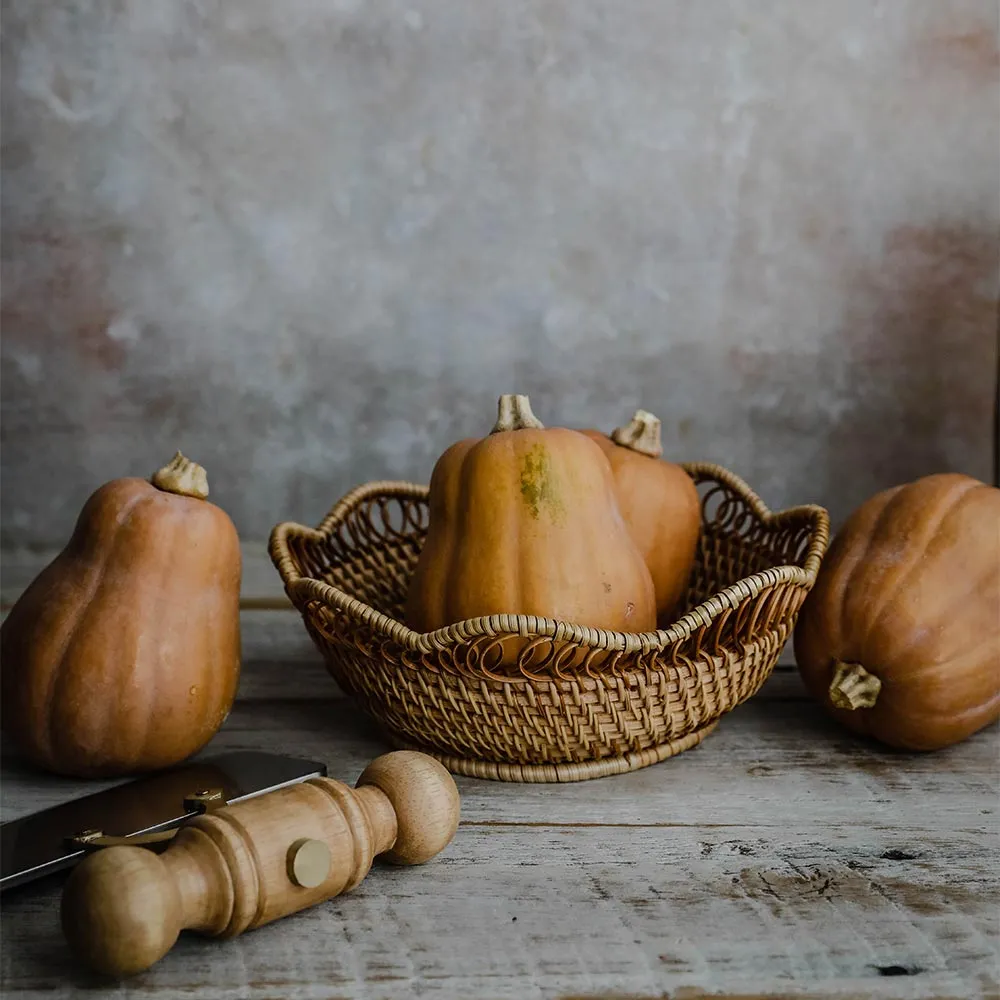 Rhode Rattan Scalloped Basket