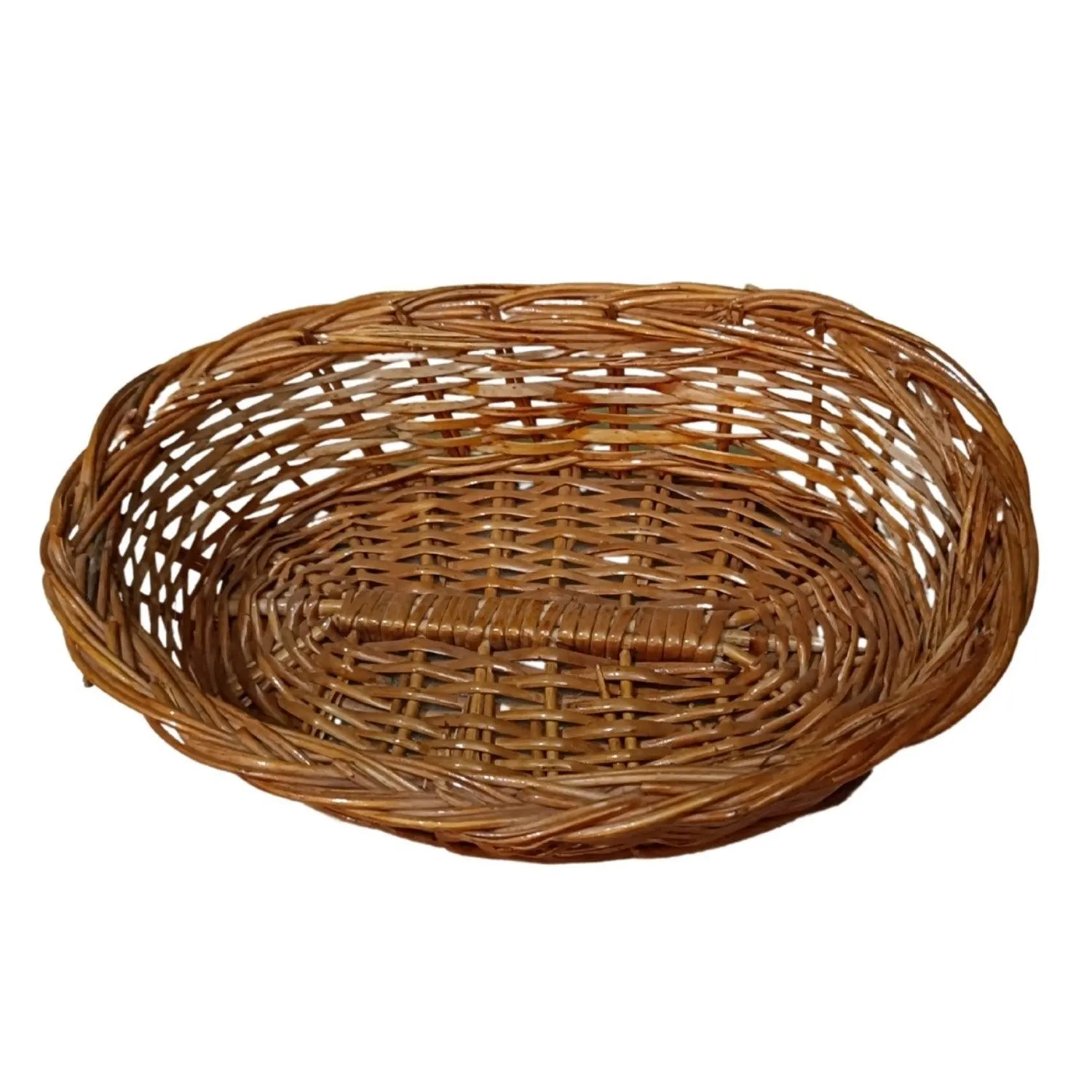 Set of 1 Oval Shaped Bamboo Multipurpose Handmade Basket (11")